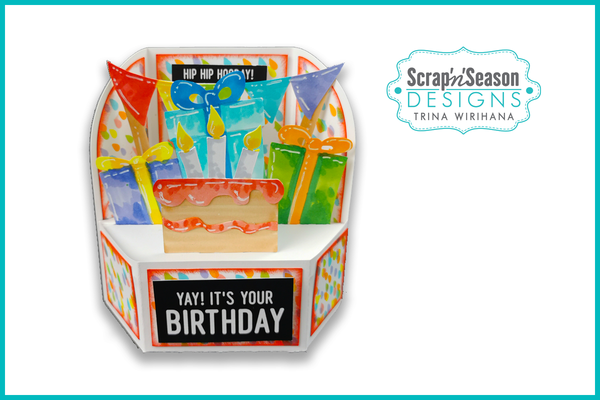 083. Popup Stage Card - Party Cake