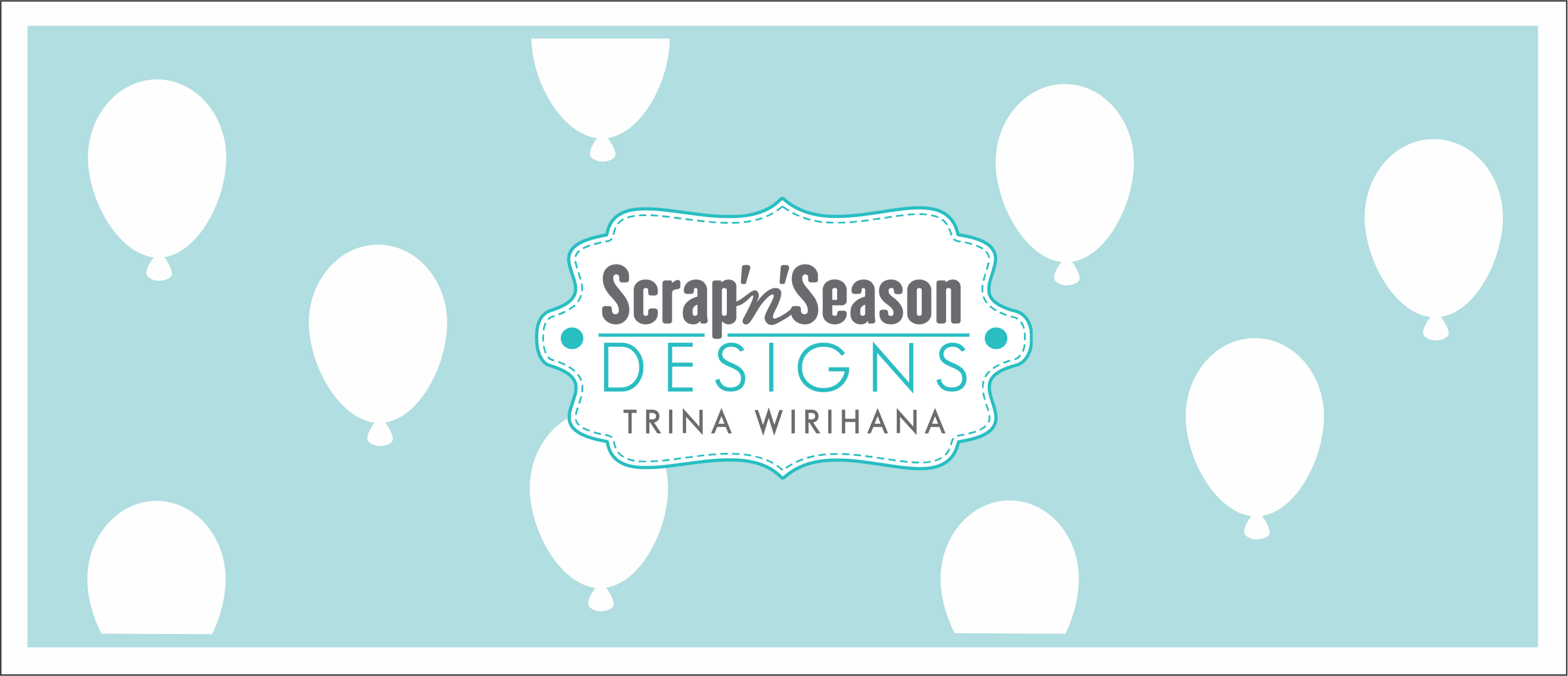 Digital Download - Stencil Slimline - Overlapping Balloons B
