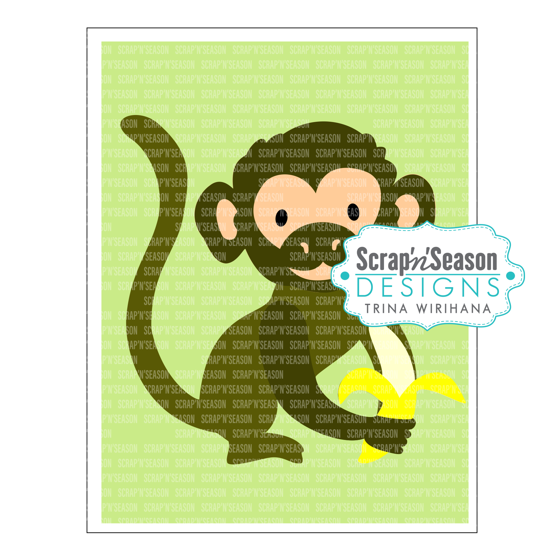 DL - 095. Swing Card - Monkey