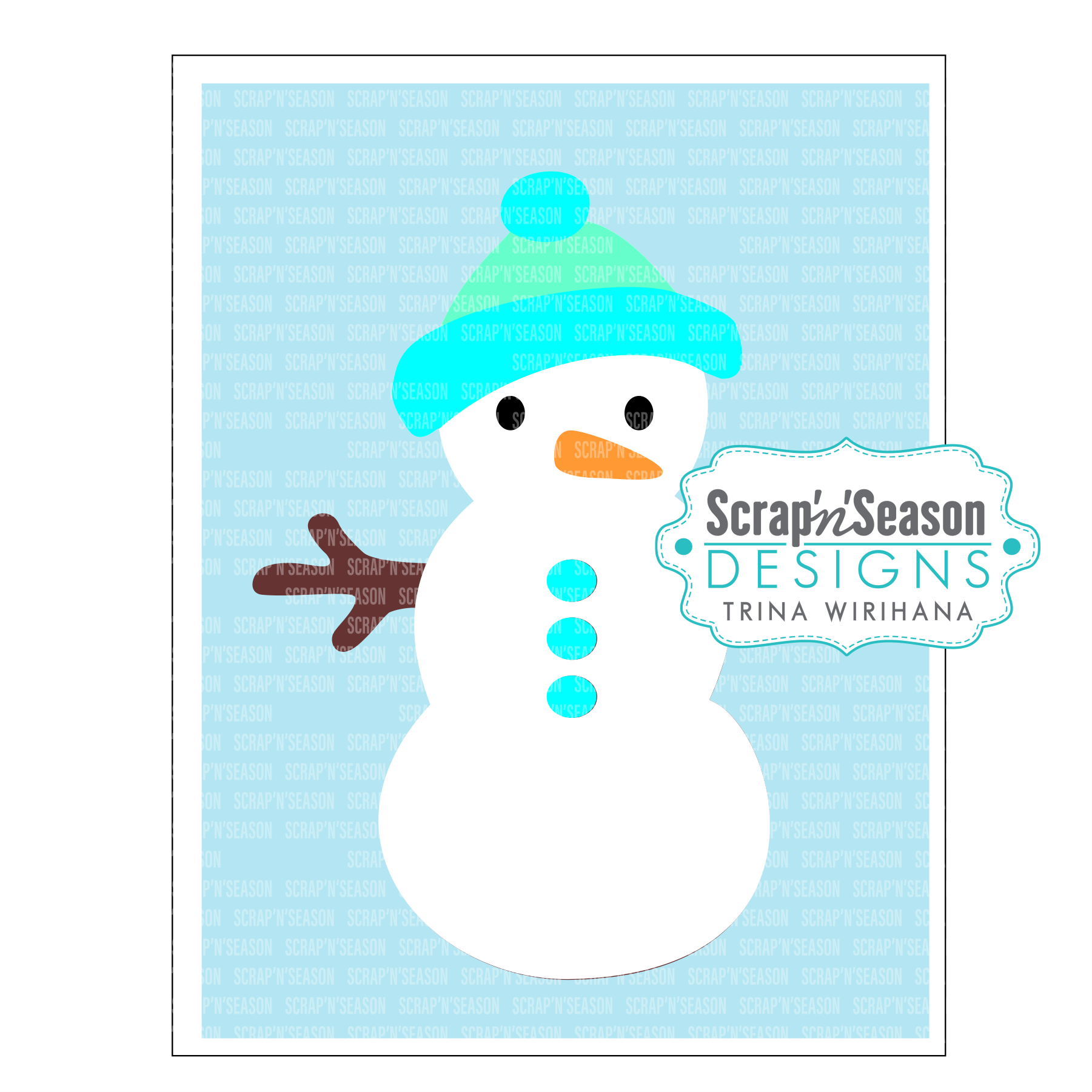 DL - 100. Swing Card - Snowman