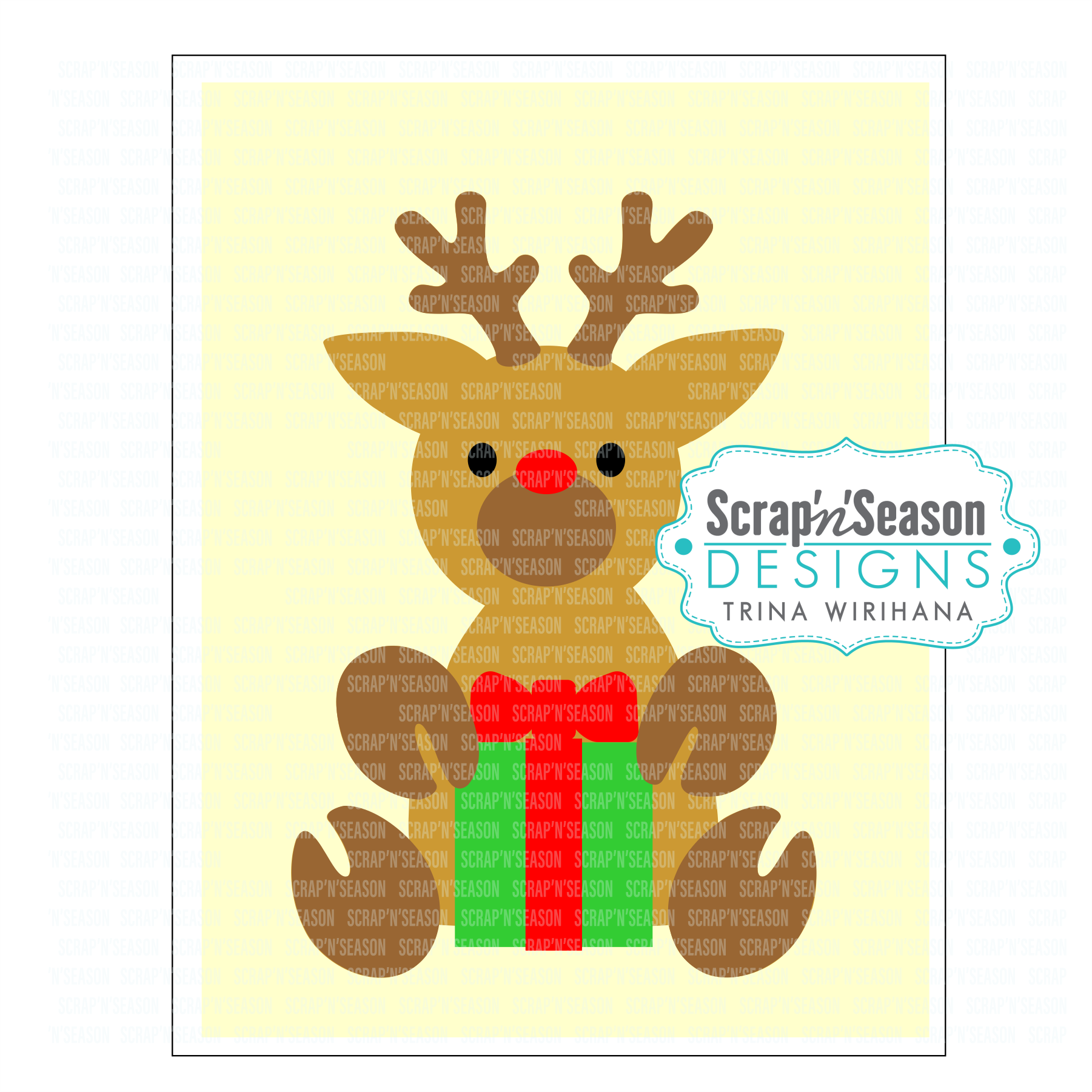 DL - 098. Swing Card - Reindeer