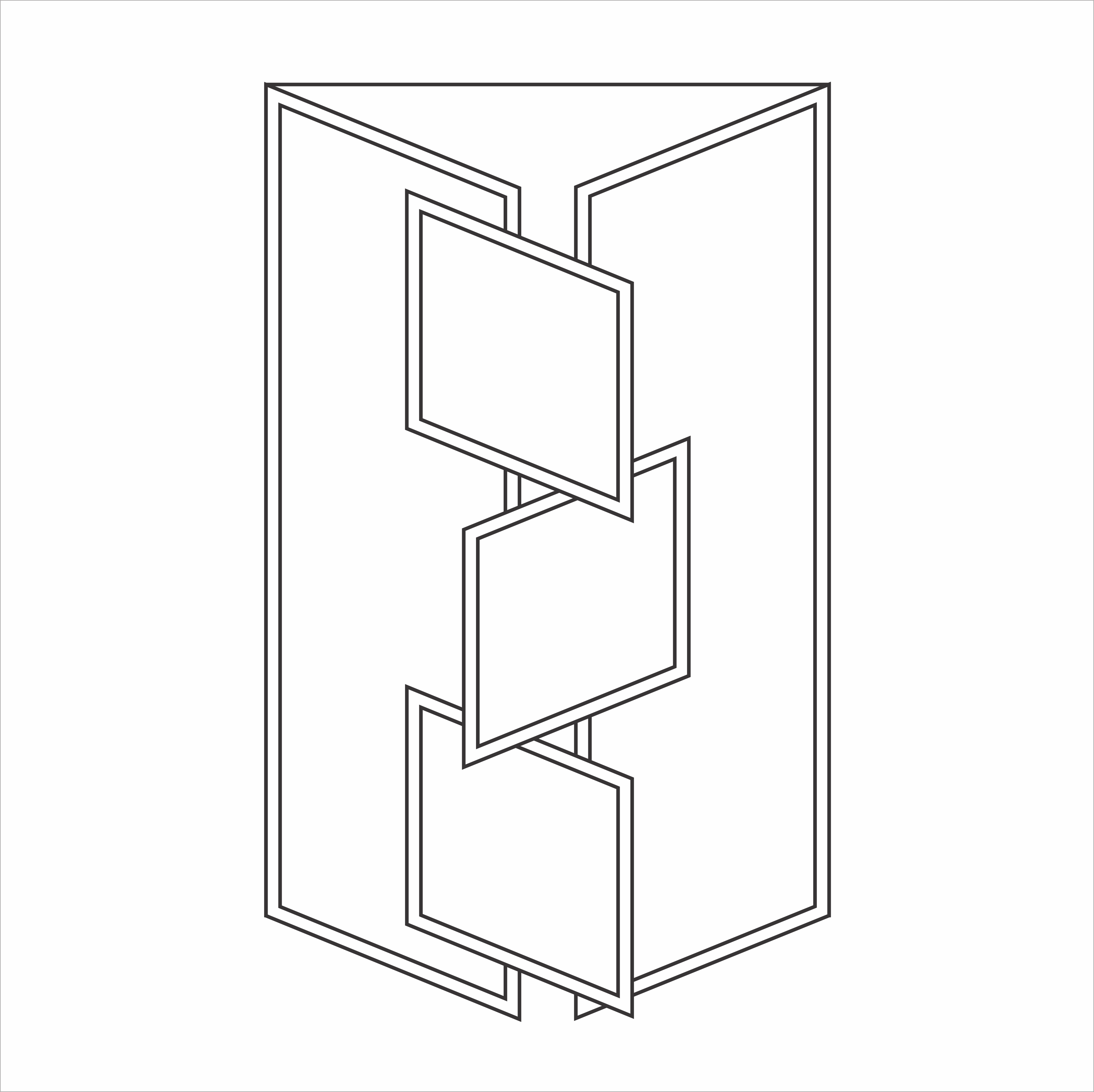 DL - Fancy Fold 14 - Gate Fold Interlocking Front Card