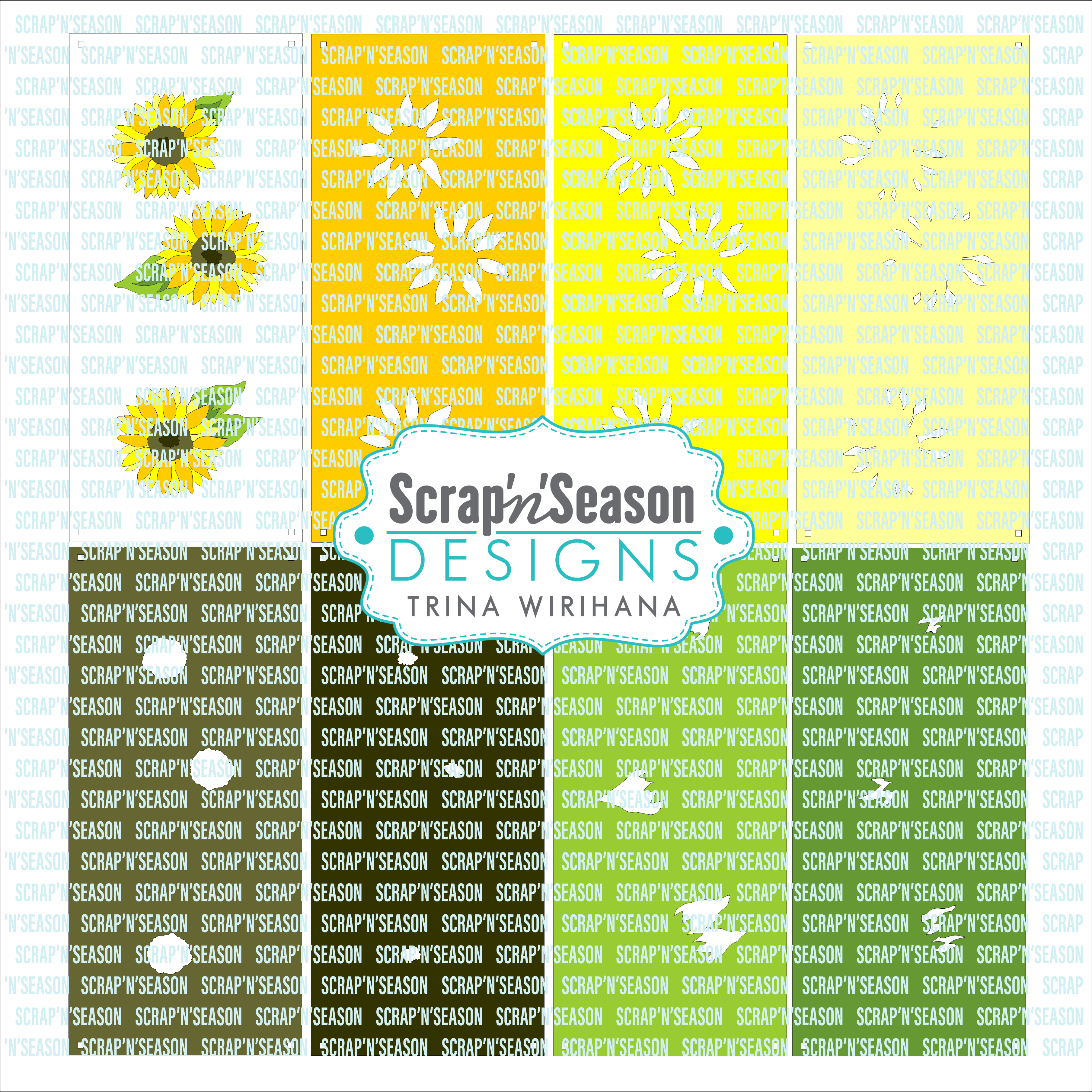 Digital Download - Layered Stencils - Sunflower Trio